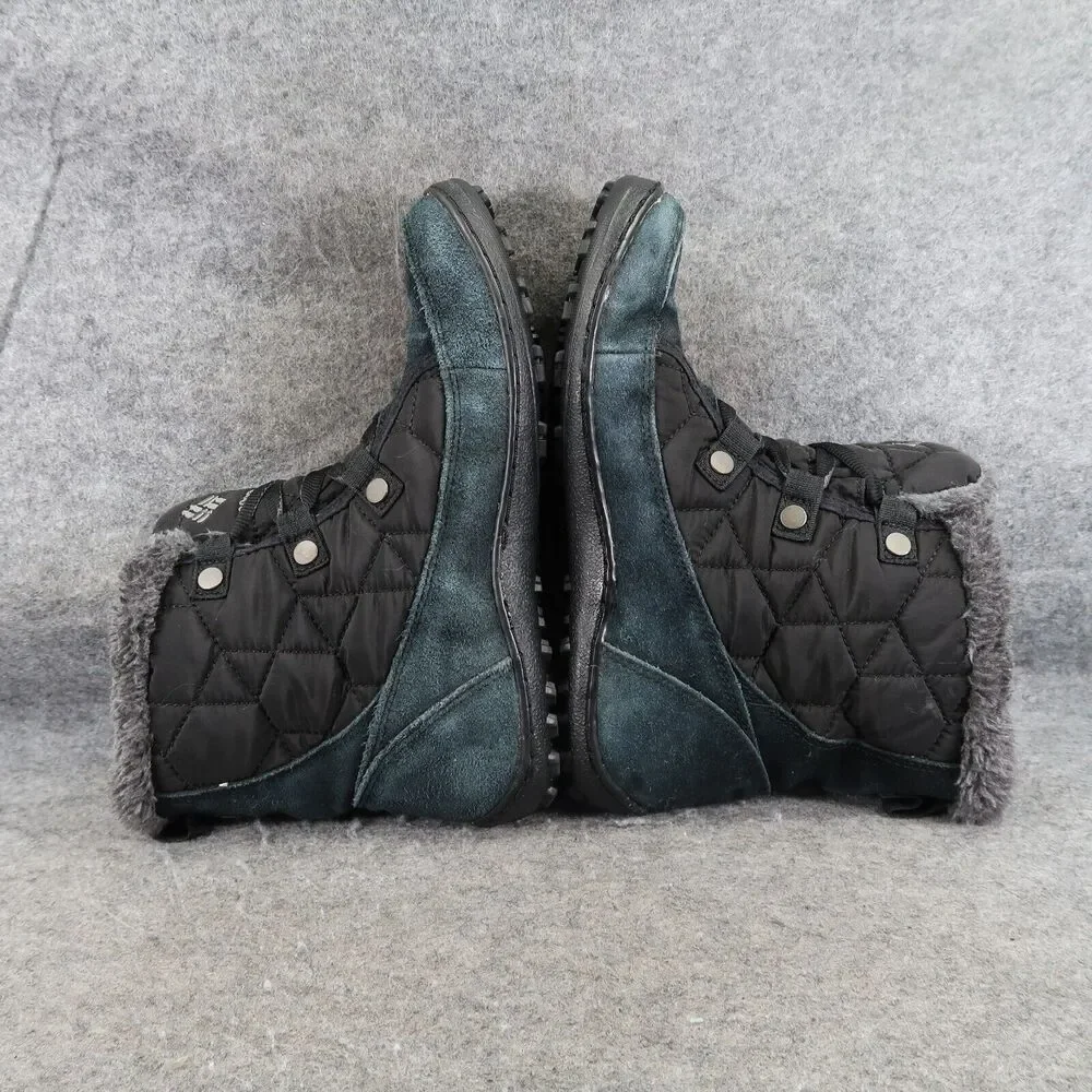Columbia Shoes Womens 7 Boots Lace Up Winter Waterproof Quilted Powder Shorty